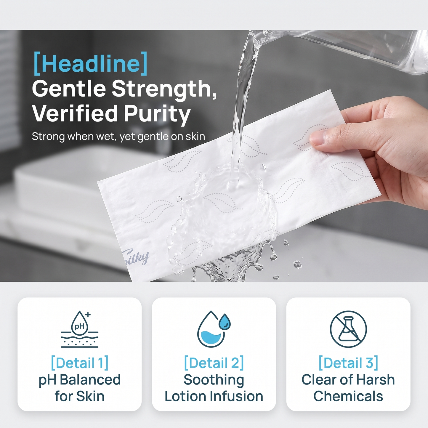 SKYTISUE Premium Moisturizing Facial Tissues, Ultra Soft Lotion Tissues, 3-Ply Hypoallergenic Skin Care Tissue, FSC Certified, 300 Sheets Travel & Home Bulk Pack